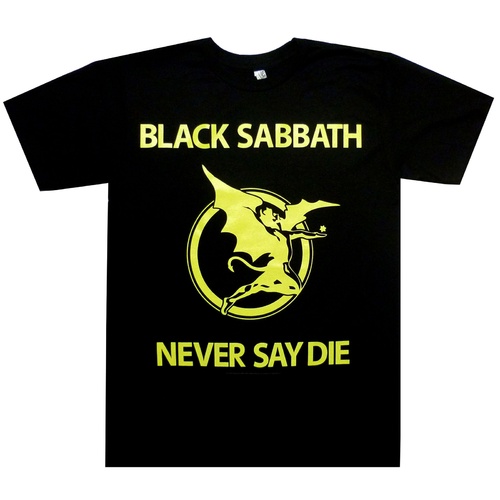 Black Sabbath Never Say Die Yellow Shirt [Size: S]