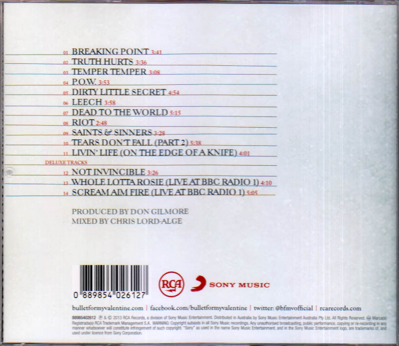 Bullet For My Valentine Temper Temper CD Gold Series