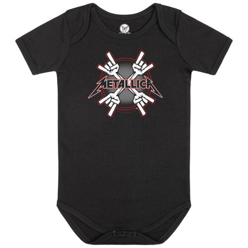 Metallica Crosshorns Baby Organic Bodysuit [Size: Black 80 (12-18 months)]