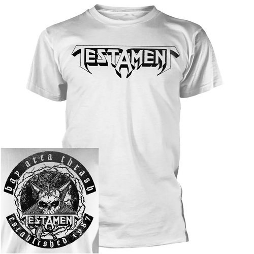 Testament Bay Area Thrash Logo White Shirt [Size: M]