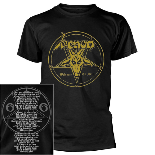 Venom Welcome To Hell Lyrics Shirt [Size: XL]