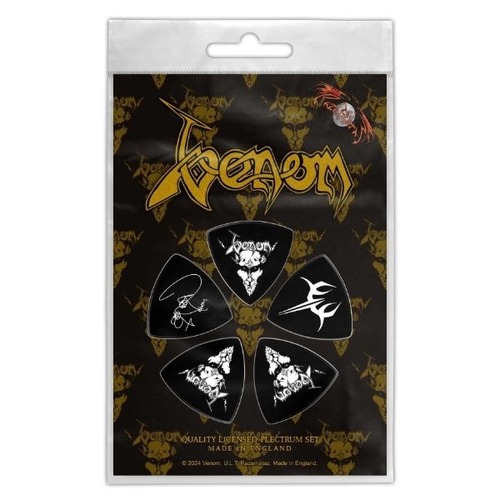 Venom Black Metal Tri Tip Guitar Pick Plectrum 5 Pack