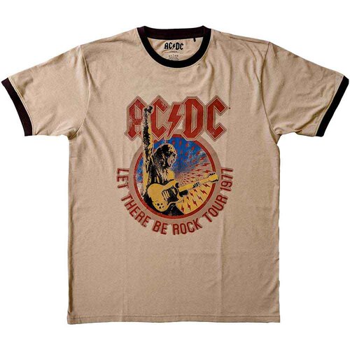 ACDC Let There Be Rock Tour 77 Eco Sand Ringer Shirt [Size: XL]