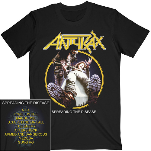 Anthrax Spreading The Disease Track List Shirt [Size: M]