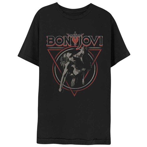 Bon Jovi Triangle Overlap Black Shirt [Size: L]