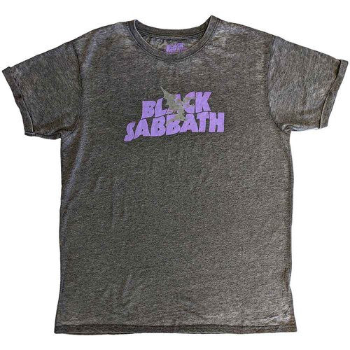 Black Sabbath Logo & Daemon Grey Burnout Shirt [Size: M]