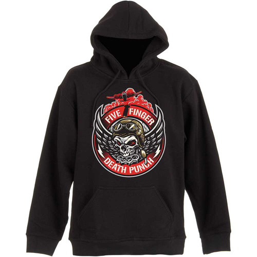 Five Finger Death Punch Bomber Patch Pullover Hooded Sweatshirt [Size: M]