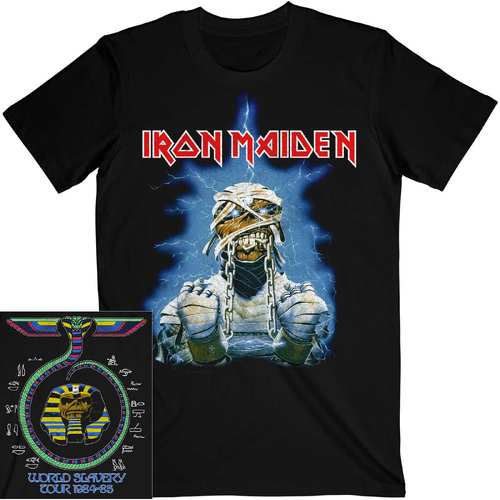 Iron Maiden World Slavery Tour 1984-85 Back Print Shirt [Size: S]