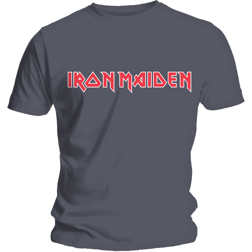 Iron Maiden Classic Logo Charcoal Shirt [Size: XXL]