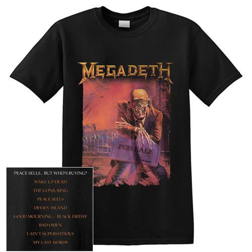 Megadeth Peace Sells Album Cover Track List Shirt [Size: XL]