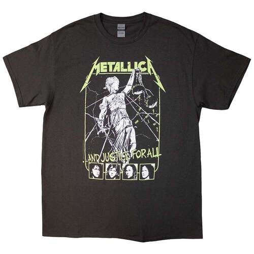 Metallica Justice Faces Charcoal Shirt [Size: S]