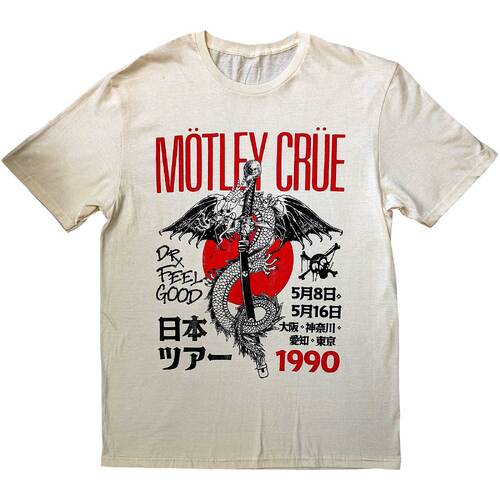 Motley Crue Dr Feelgood Japan Tour 1990 Beige Shirt [Size: S]