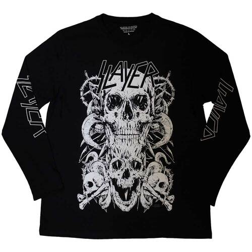 Slayer White Skulls Long Sleeve Shirt [Size: M]